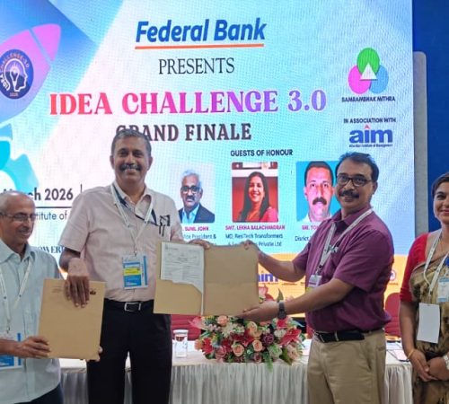 Handimg over Memorandum of Understanding wth Christ College, Irinjalakuda